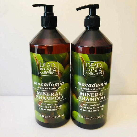 Dead Sea Collection Macadamia Mineral Shampoo w/ Pump 33.8 Fl. Oz. Set of 2 - Picture 1 of 5